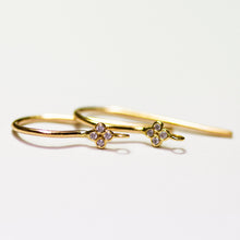 Load image into Gallery viewer, 14k Solid Gold Brilliant Diamond Finding Earwire Pair 15x3.30mm 20 GAUGE St Patricks Day