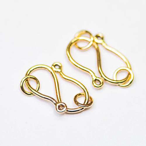 8.5mmx14.5mm 18k Solid Gold Classic S Hook Clasp Finding St Patricks Day