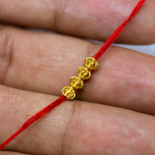 4.2mm 18k Solid Yellow Gold Fancy Bali Spacer Findings Beads Pair St Patricks Day