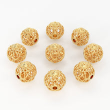 Load image into Gallery viewer, Designer Round Solid Gold Handmade Round Spacer Gold Bead Finding 6mm