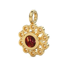 Load image into Gallery viewer, 14k 18k Solid Gold Brilliant Round Ruby &amp; Genuine Diamond Solid Gold Charm Pendant / Ruby Pendant / Ruby Charm St Patricks Day