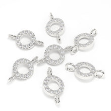 Load image into Gallery viewer, 14k Solid Gold Diamond Round Connector / Dainty Brilliant Diamond Connector / Diamond Spacer / Labour Day Sale St Patricks Day