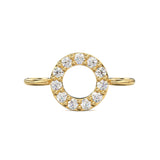 14k Solid Gold Diamond Round Connector / Dainty Brilliant Diamond Connector / Diamond Spacer / Labour Day Sale St Patricks Day
