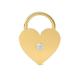 Heart Diamond Charm / 14k 18k Solid Gold Charm / Heart Charm / Moon Pendant / Gold Jewelry Supplies / Diamond Charm Finding / Sale