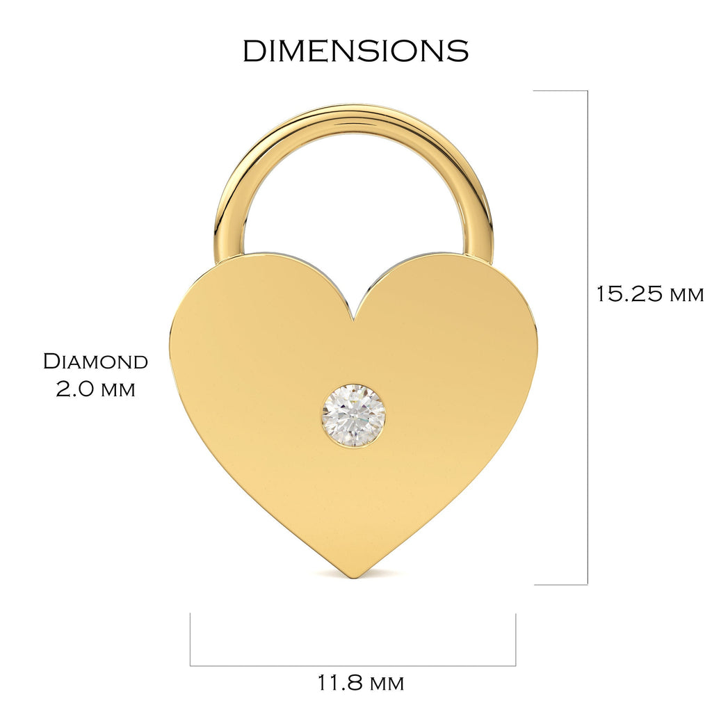 Heart Diamond Charm / 14k 18k Solid Gold Charm / Heart Charm / Moon Pendant / Gold Jewelry Supplies / Diamond Charm Finding / Sale