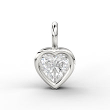 Load image into Gallery viewer, Heart Diamond Charm Pendant / 14k 18k Solid Gold Pendant / Heart Diamond Pendant / Christmas Sale