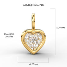 Load image into Gallery viewer, Heart Diamond Charm Pendant / 14k 18k Solid Gold Pendant / Heart Diamond Pendant / Christmas Sale