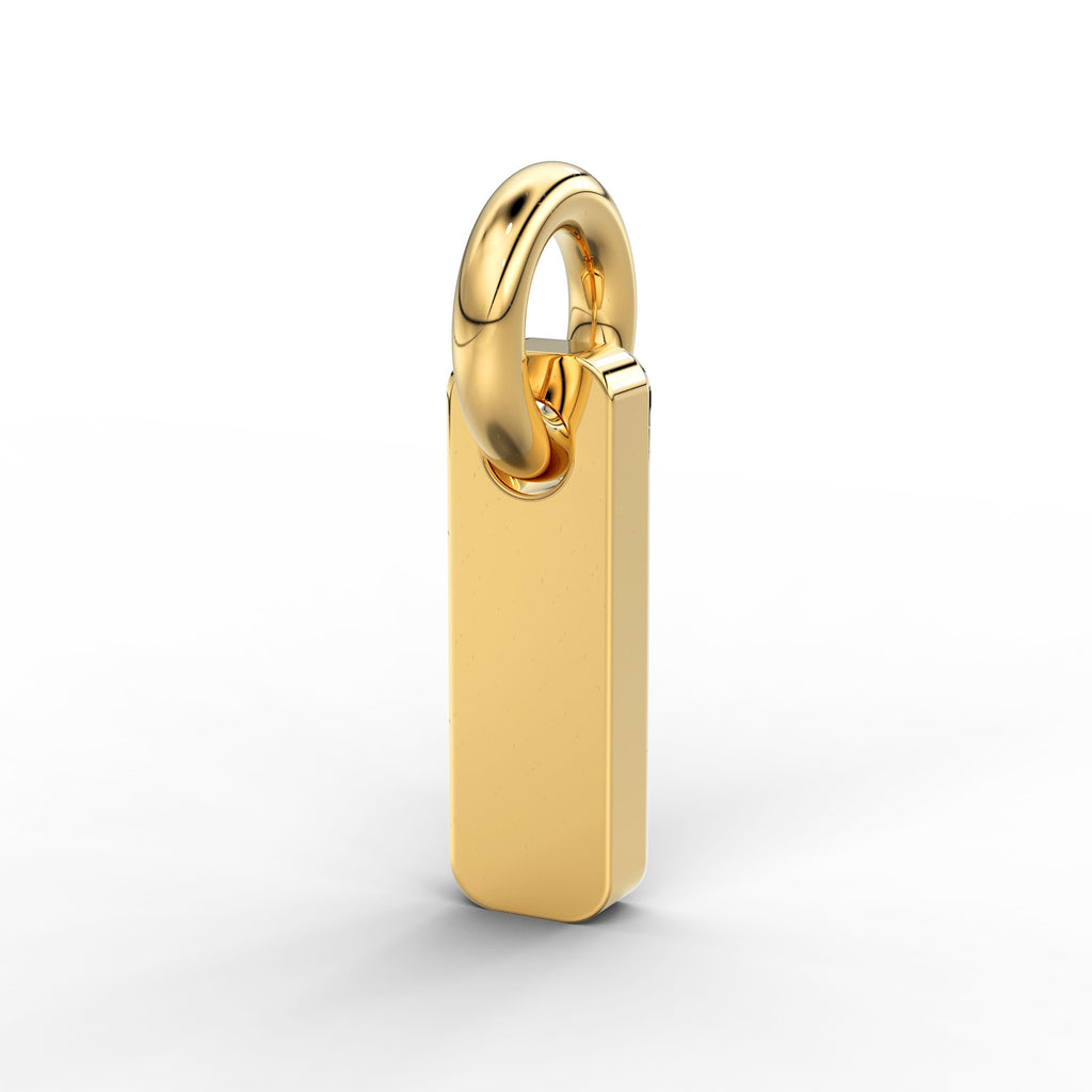 3 Stone Diamond Bar Charm Pendant / 14k 18k Solid Gold Pendant / Diamond Pendant / Trio Diamond Charm / Sale St Patricks Day