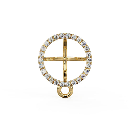 Brilliant Round Diamond Ear Post for 8mm beads / 14k 18k Solid Gold Ear Post / Diamond Earpost / Diamond Earrings / Sale