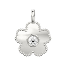 Load image into Gallery viewer, Clove Leaf Milgrain Charm / 14k 18k Solid Gold Charm / Diamond Charm Supply / Solitaire Diamond Charm / Sale