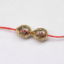 Load image into Gallery viewer, 18k Solid Gold Handmade Designer Easter Egg Spacer Bead Finding 11mm 12mm 13mm St Patricks Day