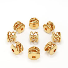 Load image into Gallery viewer, 5 pieces 14k 18k Solid Gold Tiny Round Spiral Wired Spacer Bead Finding 3.40mm