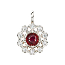 Load image into Gallery viewer, 14k 18k Solid Gold Brilliant Round Ruby &amp; Genuine Diamond Solid Gold Charm Pendant / Ruby Pendant / Ruby Charm St Patricks Day