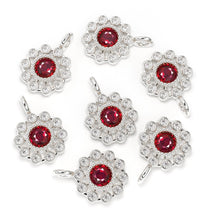 Load image into Gallery viewer, 14k 18k Solid Gold Brilliant Round Ruby &amp; Genuine Diamond Solid Gold Charm Pendant / Ruby Pendant / Ruby Charm St Patricks Day