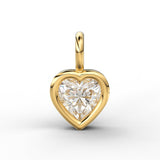 Heart Diamond Charm Pendant / 14k 18k Solid Gold Pendant / Heart Diamond Pendant / Christmas Sale