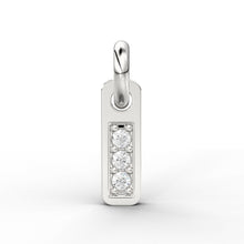 Load image into Gallery viewer, 3 Stone Diamond Bar Charm Pendant / 14k 18k Solid Gold Pendant / Diamond Pendant / Trio Diamond Charm / Sale St Patricks Day