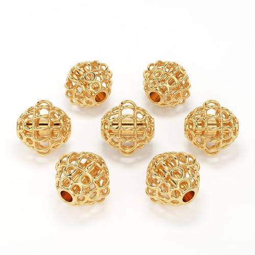 Designer Solid Gold 14k 18k Handmade Gold Spacer Bead Jewelry Making Supply 5.50mm - Jalvi & Co. 