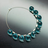 Sky Blue Quartz Micro Faceted Onion Briolette Gemstone Loose Pair Beads 7mm 24pc