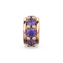 Load image into Gallery viewer, 18k Solid Yellow Gold 5mm Purple Amethyst Eternity Rondelle Wheel Bead St Patricks Day