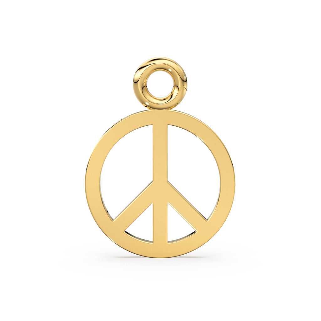 Solid Gold Peace Charm / 14k 18k Solid Gold Charm / Peace Charm / Sale