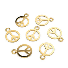 Load image into Gallery viewer, Solid Gold Peace Charm / 14k 18k Solid Gold Charm / Peace Charm / Sale