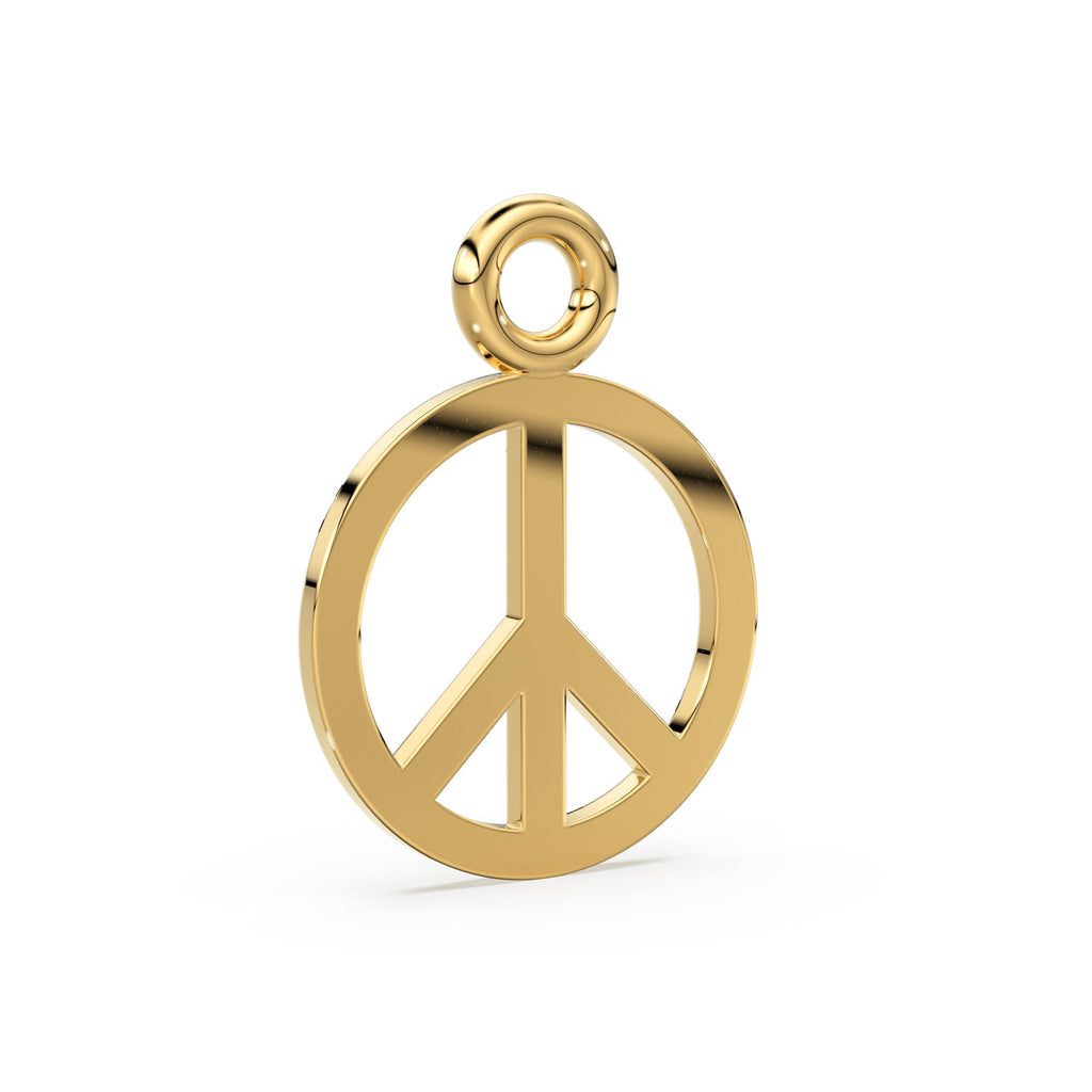 Solid Gold Peace Charm / 14k 18k Solid Gold Charm / Peace Charm / Sale