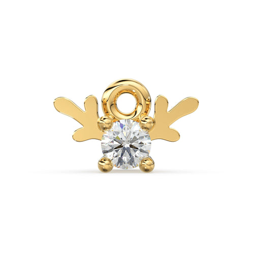 Tiny Petite Solid Gold Reindeer Charm / 14k 18k Solid Gold Charm / Charms / Sale - Jalvi & Co. 