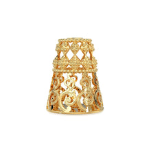 Load image into Gallery viewer, Designer Cone Solid Gold 14k 18k Handmade Gold Spacer Bead Jewelry Making Supply available in 12.68mm