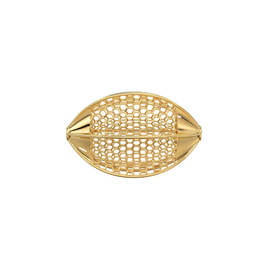 Honeycomb Hexagon Solid Gold 14k 18K solid Gold Spacer Bead Jewelry Making Supply available in 25.50mm