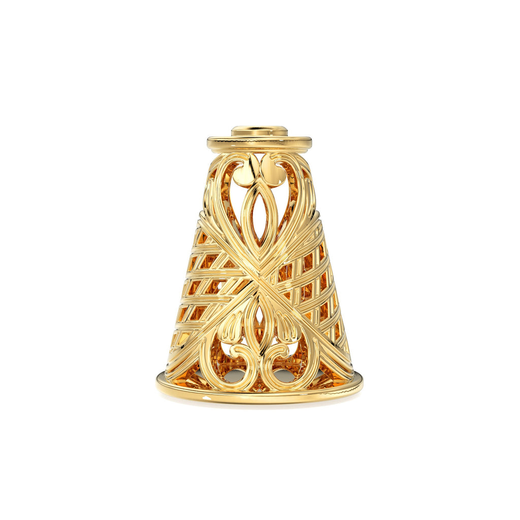 Mesh Designer Cone Solid Gold 14k 18k Solid Gold Spacer Bead Jewelry Making Supply available in 12.80mm