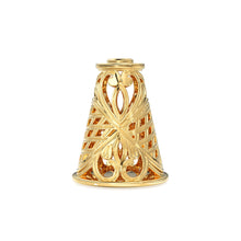 Load image into Gallery viewer, Mesh Designer Cone Solid Gold 14k 18k Solid Gold Spacer Bead Jewelry Making Supply available in 12.80mm