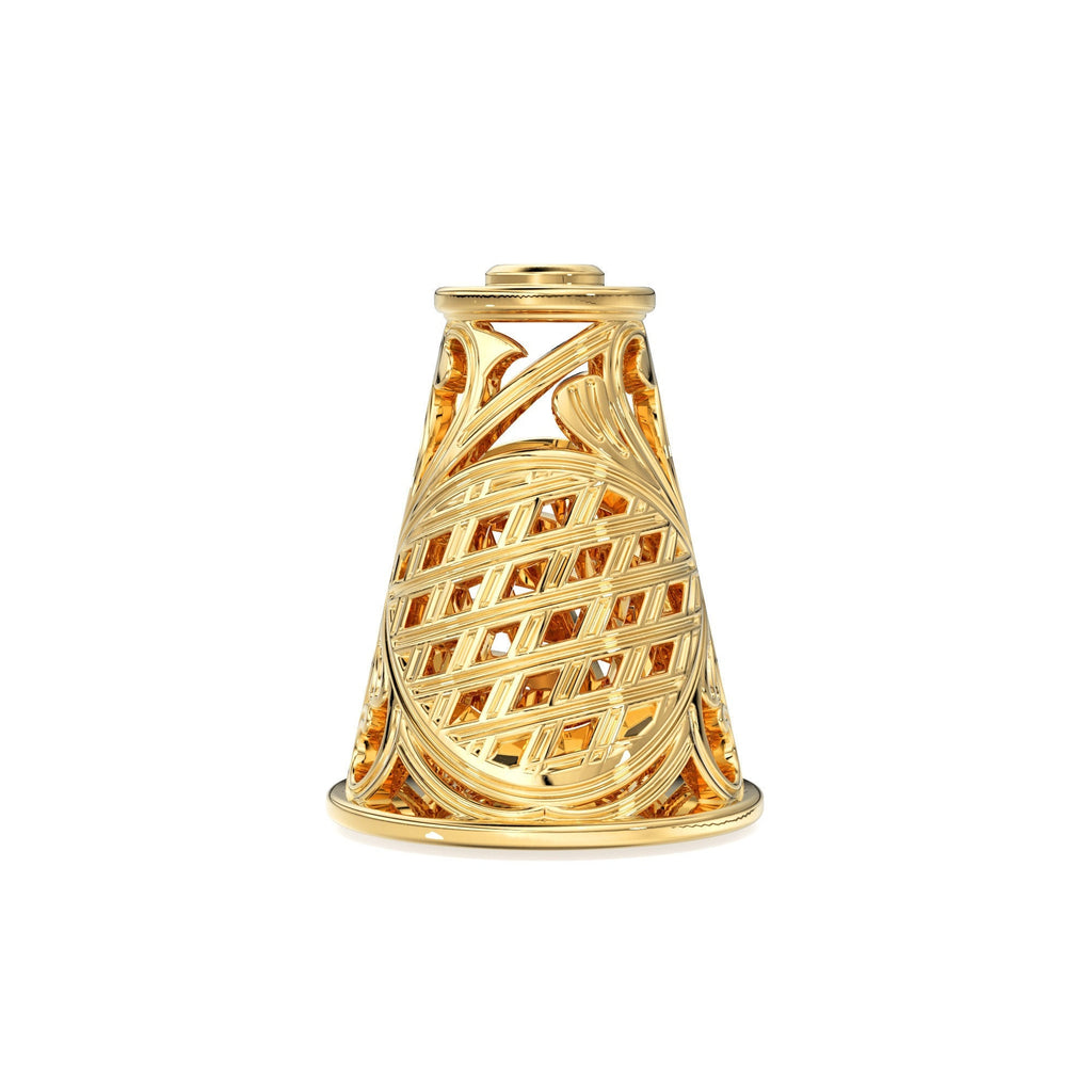 Mesh Designer Cone Solid Gold 14k 18k Solid Gold Spacer Bead Jewelry Making Supply available in 12.80mm