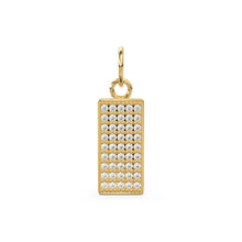 Load image into Gallery viewer, Rectangular Diamond 14k Solid Gold Charm Pendant, Diamond Pendant, Diamond Charm, Solid Gold Finding 19x7mm