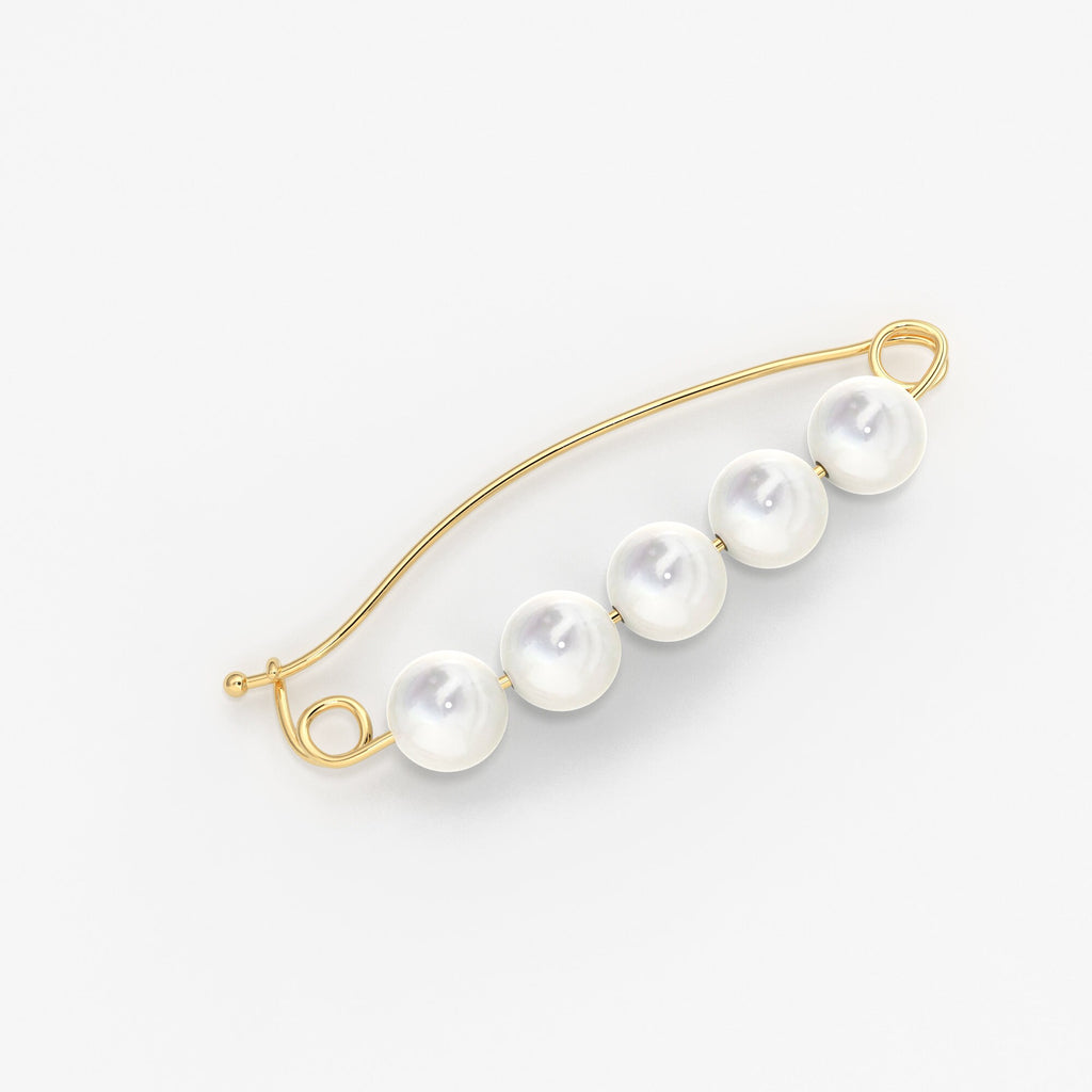 Freshwater Pearl 14k 18k Solid gold Safety Hair Pin / Natural Gemstone Hair Pin / Gold Finding / Solid Real Gold