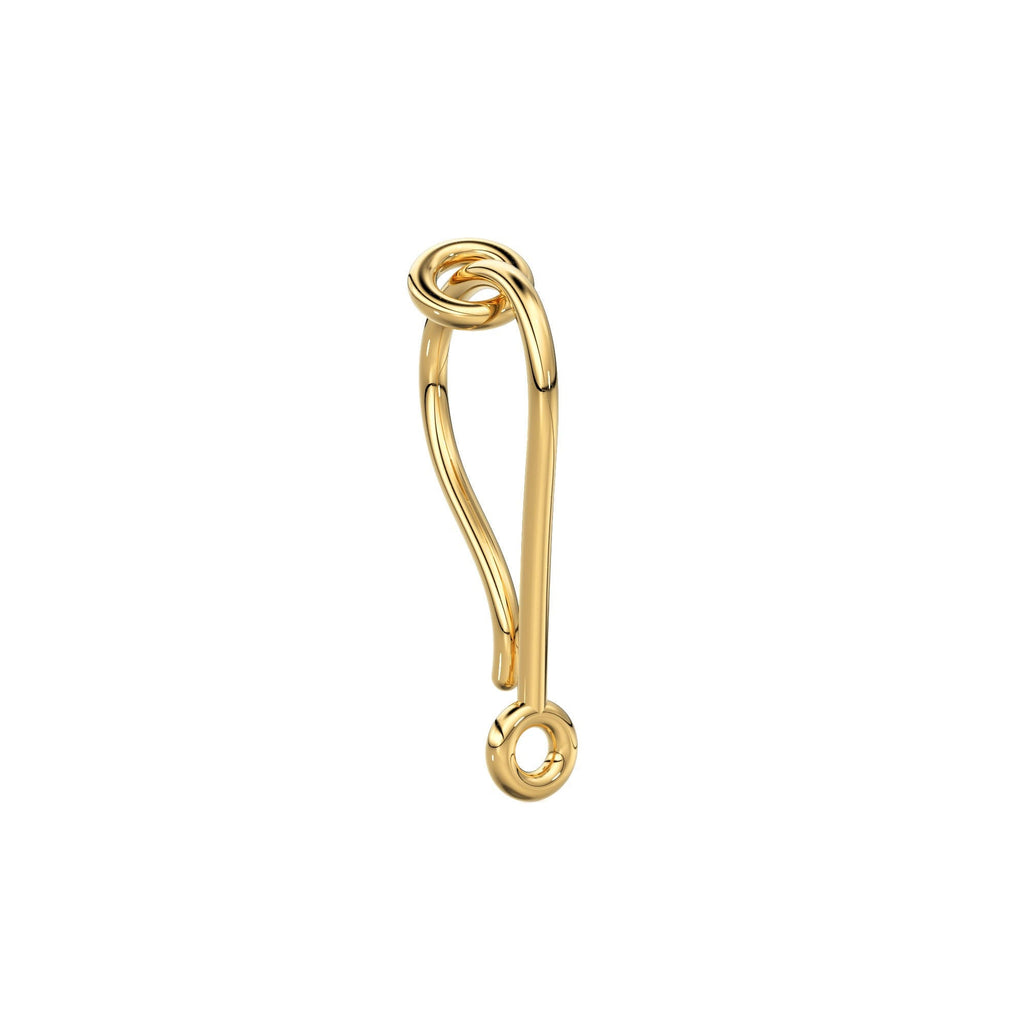 20mm 14k 18k Solid Yellow Gold Earwires / Gold Ear Wire / Solid Gold Finding / Solid Gold Gold Earwire