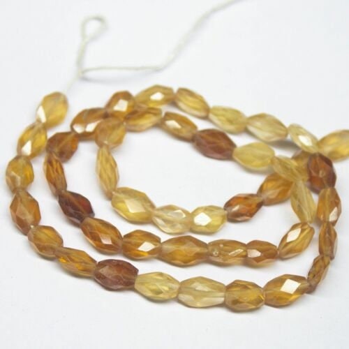 4 Strands Hessonite Garnet Faceted Oval Shape Gemstone Beads, Garnet 13" 6mm 7mm Christmas Gift