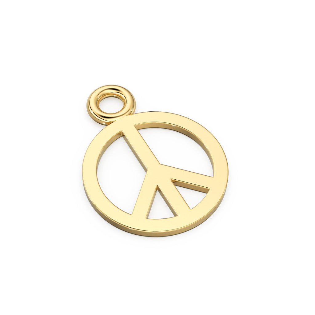 Solid Gold Peace Charm / 14k 18k Solid Gold Charm / Peace Charm / Sale