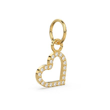 Load image into Gallery viewer, Heart Shape Diamond 14k 18k Solid Gold Charm Pendant, 1 Piece 13mm