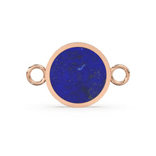 Load image into Gallery viewer, Lapis Lazuli Flat Slice Round 14k 18k Solid Gold Connector Spacer, 1 Piece 24mm