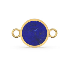 Load image into Gallery viewer, Lapis Lazuli Flat Slice Round 14k 18k Solid Gold Connector Spacer, 1 Piece 24mm