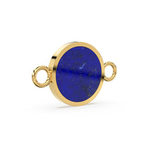 Load image into Gallery viewer, Lapis Lazuli Flat Slice Round 14k 18k Solid Gold Connector Spacer, 1 Piece 24mm