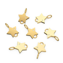 Load image into Gallery viewer, Star Brilliant Diamond 14k 18k Solid Gold Connector Spacer, 1 Piece 15mm