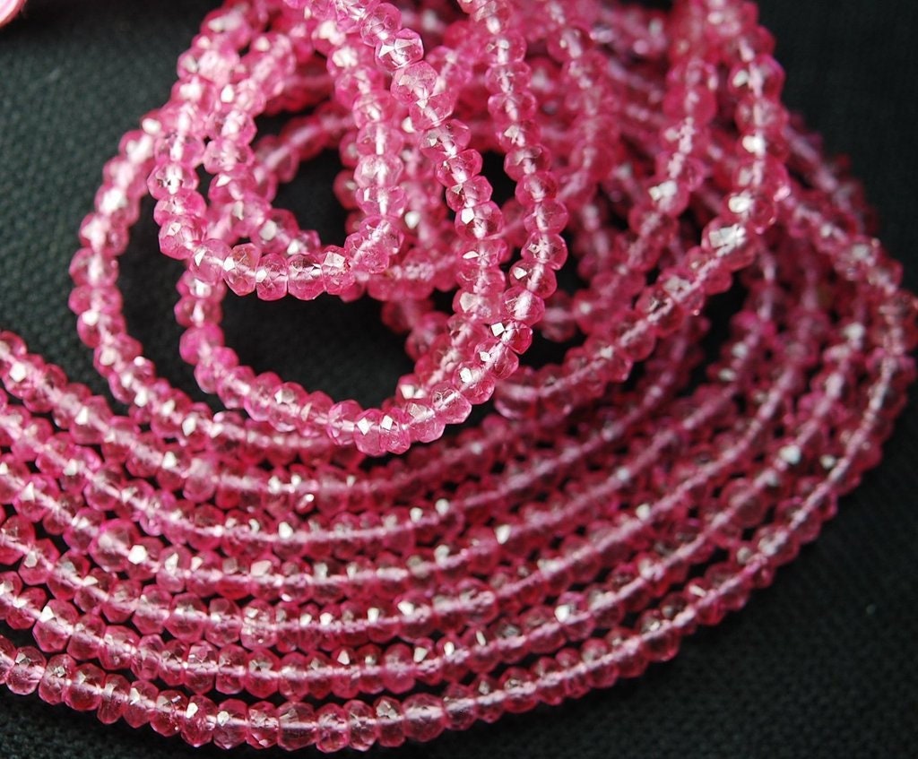 Super Quality Pink Mystic Topaz Faceted Rondelle Beads
