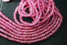 Load image into Gallery viewer, 3 Strands Super Finest Quality Pink Mystic Topaz Faceted Rondelles Size 3.5mm 14 Inches Strand