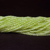 3 Strands Natural Green Zircon Faceted Rondelle Shape Beads 3mm 13inches