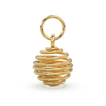 Load image into Gallery viewer, 14k 18k Solid Gold Spiral Round Charm Pendant / Gold Pendant / Spiral Pendant 14x11mm