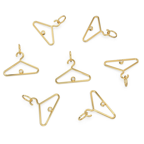 Cloth Hangar 14k 18k Solid Gold Charm Pendant / Gold Charm / Hangar Pendant - Jalvi & Co. 