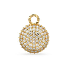 Load image into Gallery viewer, Round Gold Pave Diamond 14k 18k Solid Charm Pendant / Gold Charm / Pave Setting Pendant