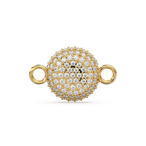 Round Gold Pave Diamond 14k 18k Solid Connector Spacer / Gold Charm / Pave Setting Connector / Diamond Spacer