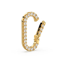 Load image into Gallery viewer, 14K Solid Gold, Diamond Pave, Clicker Rectangular Diamond Connector / Diamond Clicker Clasp / Diamond Closure Finding 14k Gold Enhancer